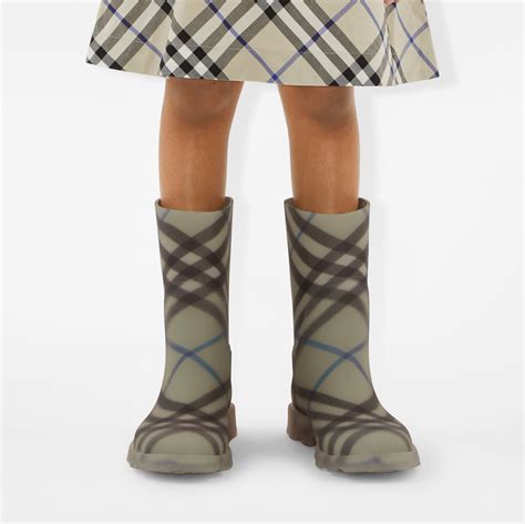 burberry childrens wellies|Check Rubber Marsh High Boots in Straw .